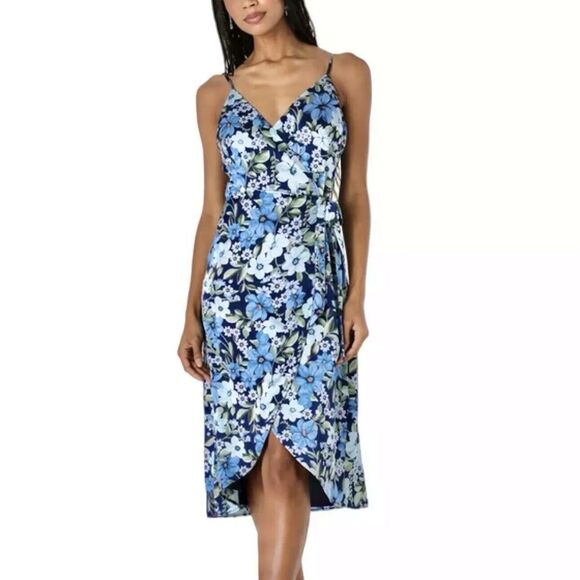 Lulus Womens Dress Size Medium Totally Romantic Quiet Luxury Floral Wrap Midi - Picture 1 of 14